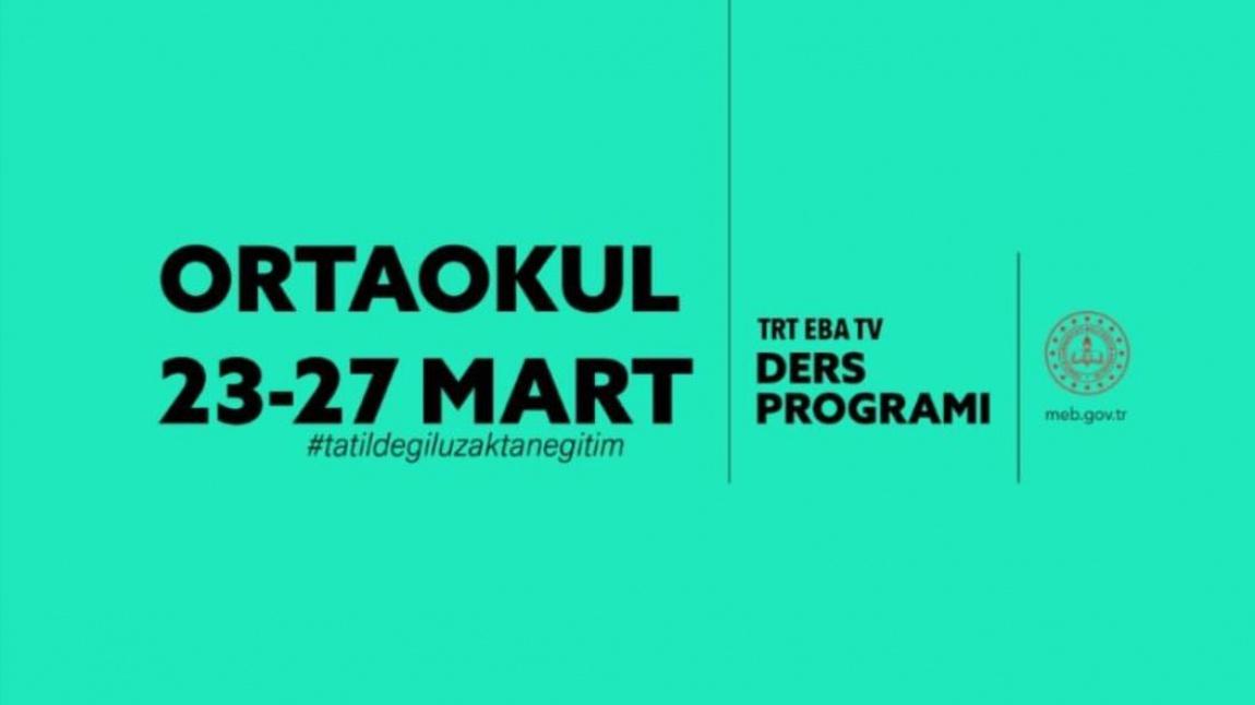 TRT EBA TV Ortaokul Ders Programı